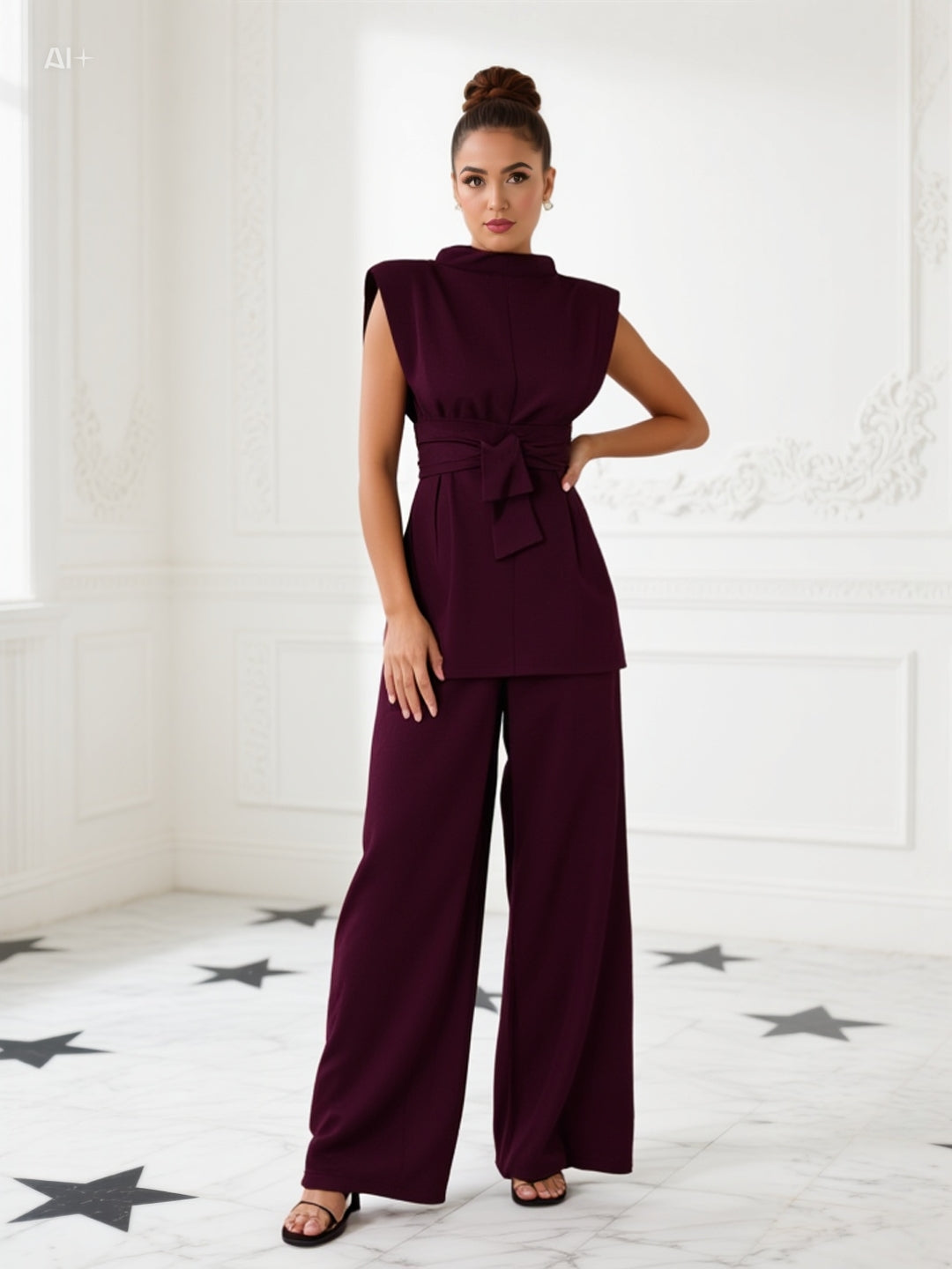 Σετ παντελόνα με μπλούζα δαμασκηνί