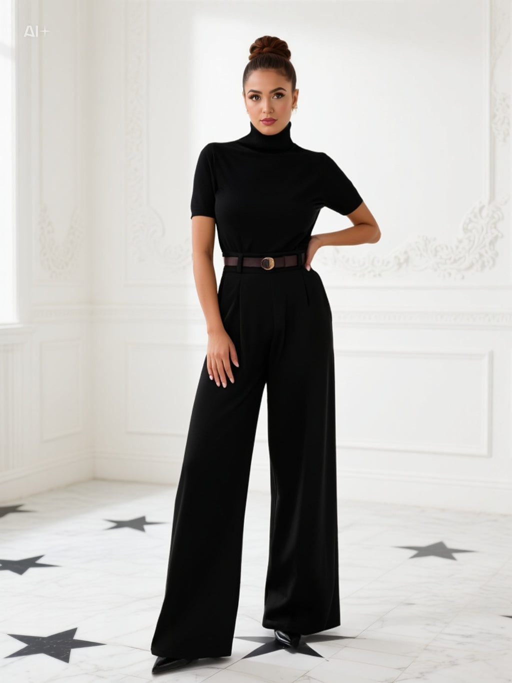 Παντελόνι σε ίσια γραμμή μαύρο