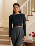 Μπλούζα cropped γκρι anthracite