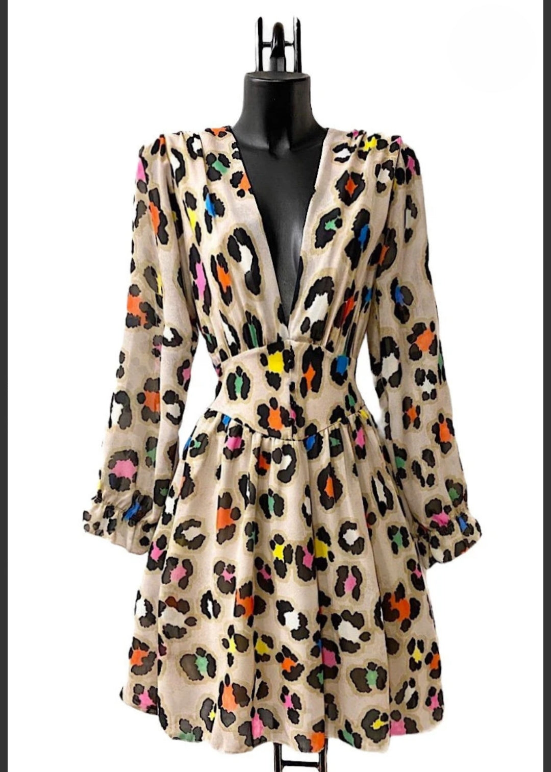 Φόρεμα animal print πολύχρωμο