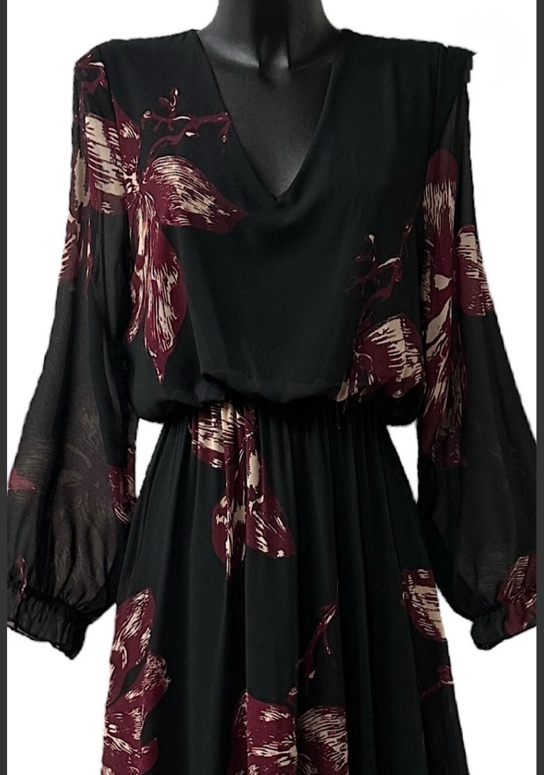 Φόρεμα μάξι εμπριμέ μαύρο