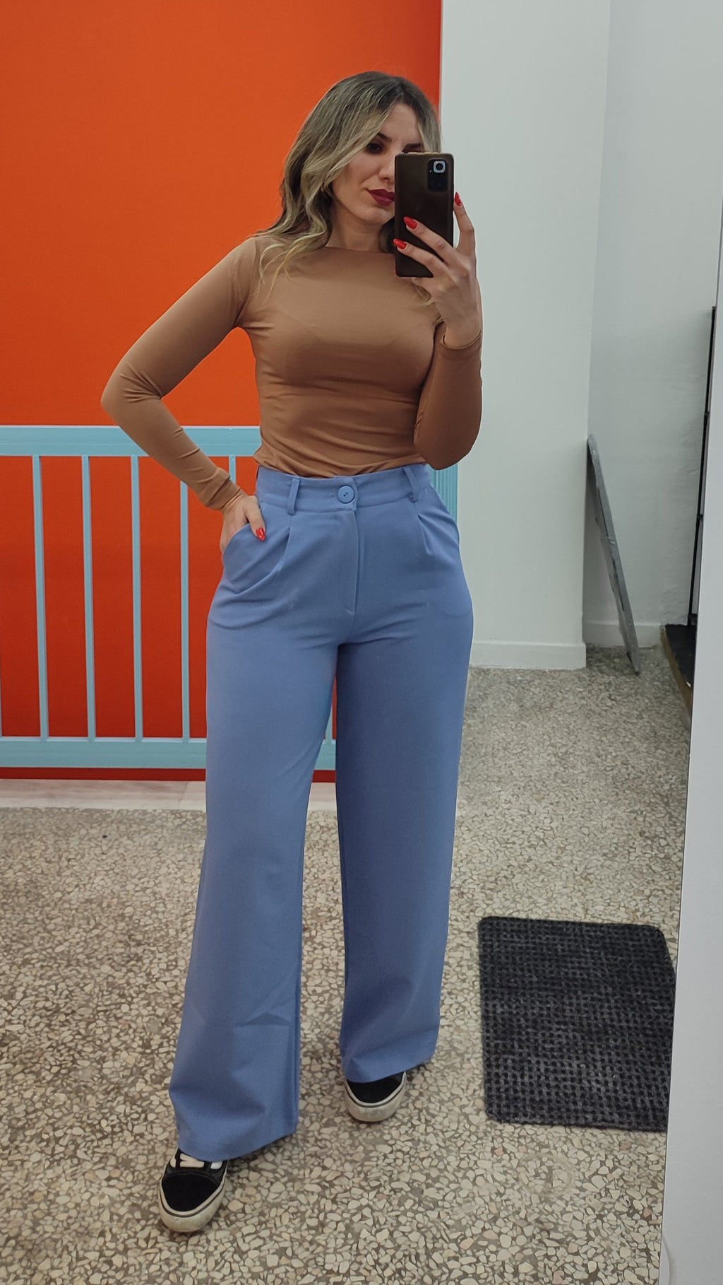 Παντελόνι ψηλόμεσο sky blue