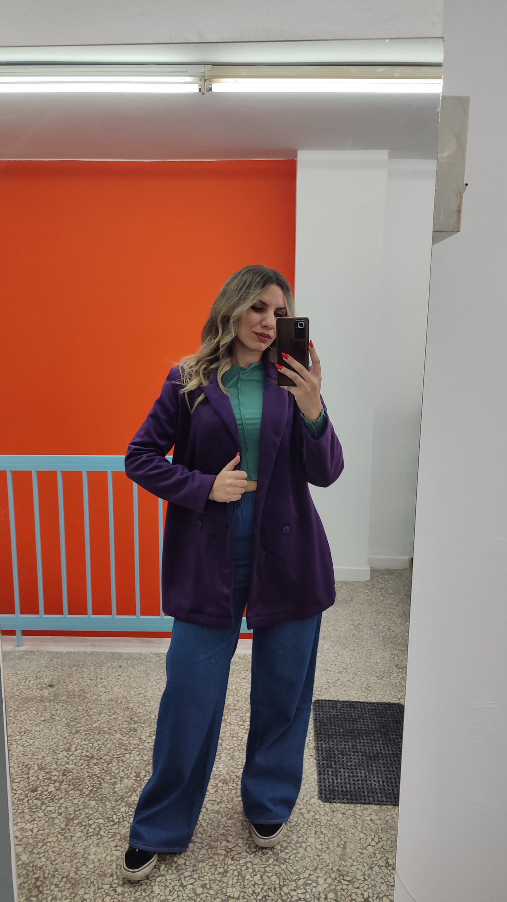 Σακάκι τσόχα μωβ