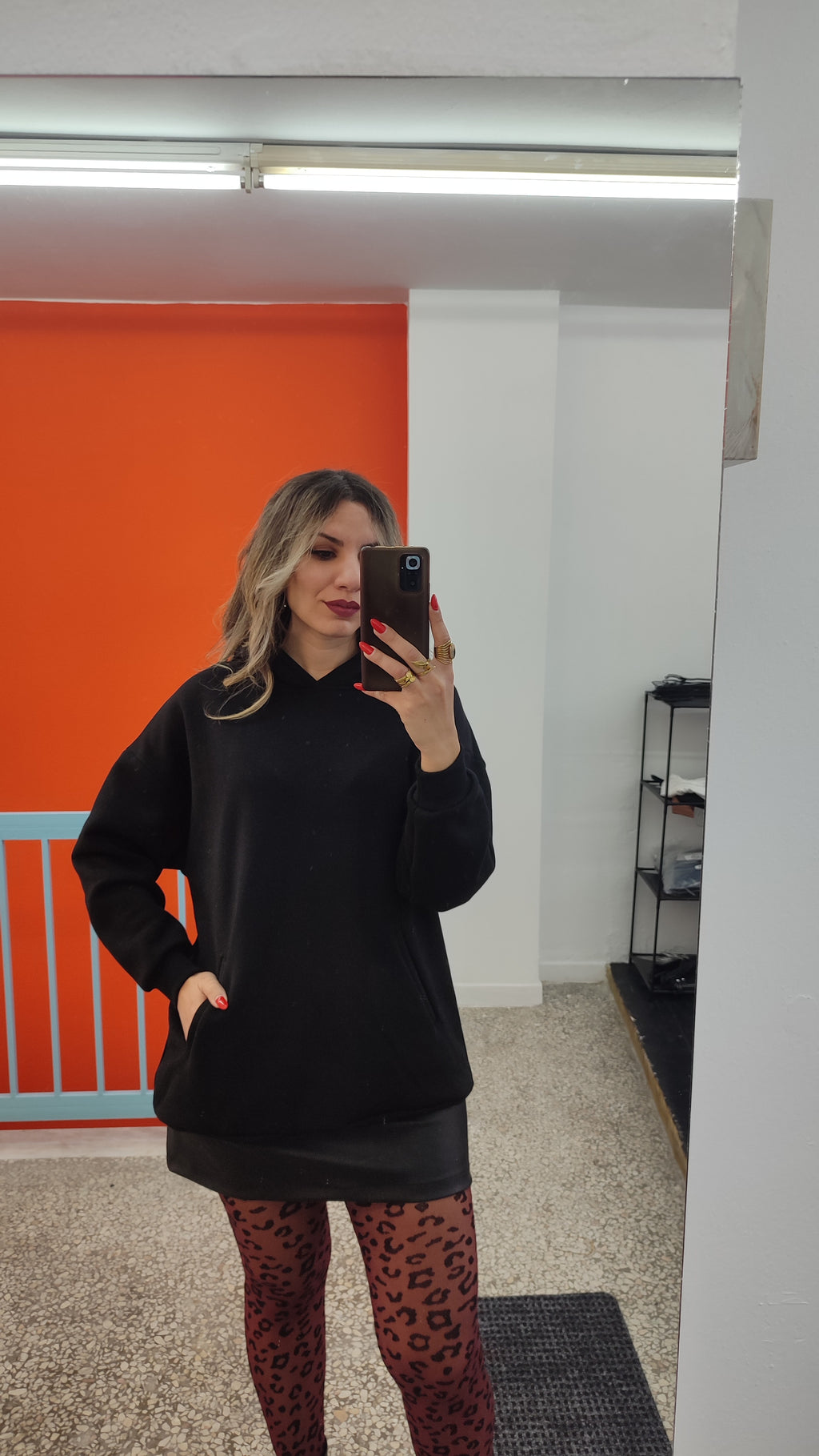 Μπλούζα φούτερ oversized μαύρη