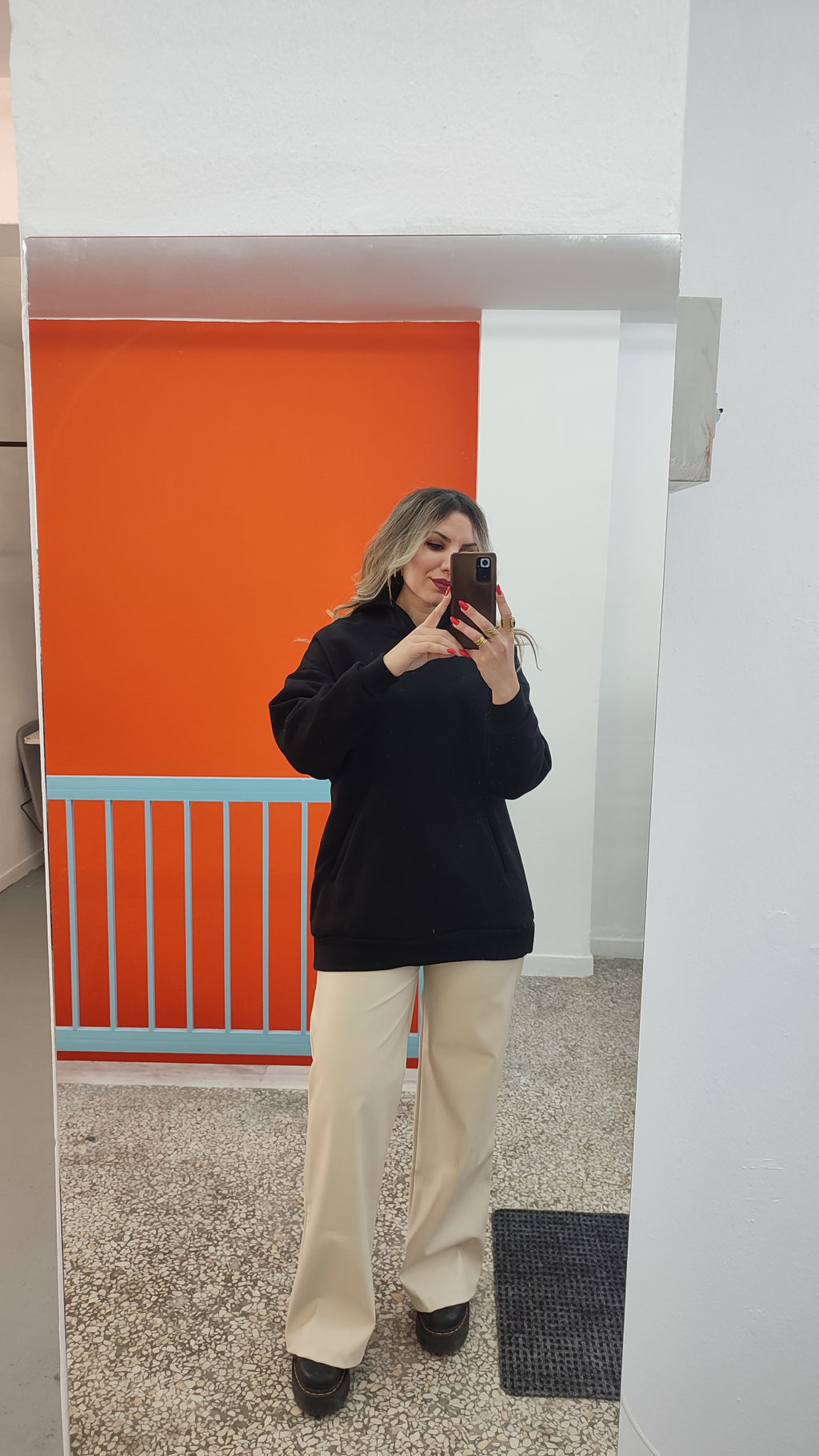 Μπλούζα φούτερ oversized μαύρη