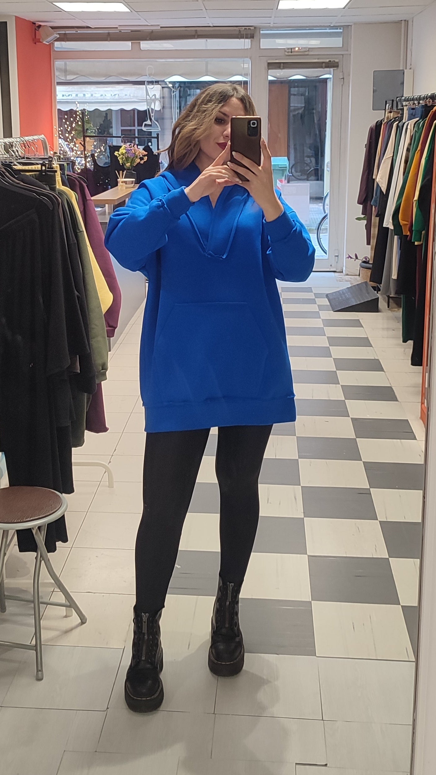 Μπλούζα φούτερ μπλέ ρουά