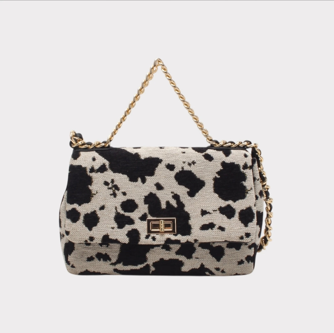 Τσάντα ώμου cow print
