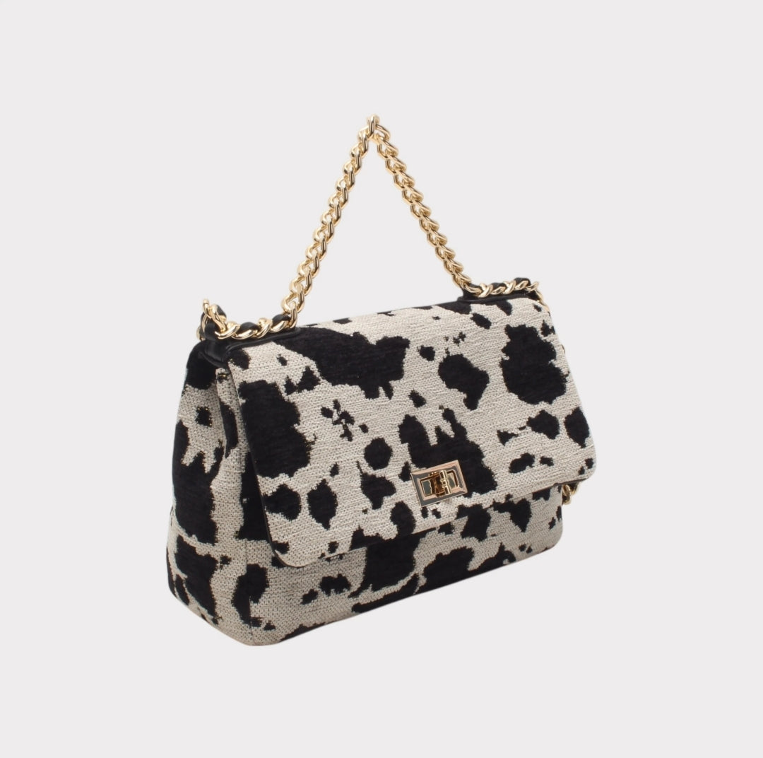 Τσάντα ώμου cow print