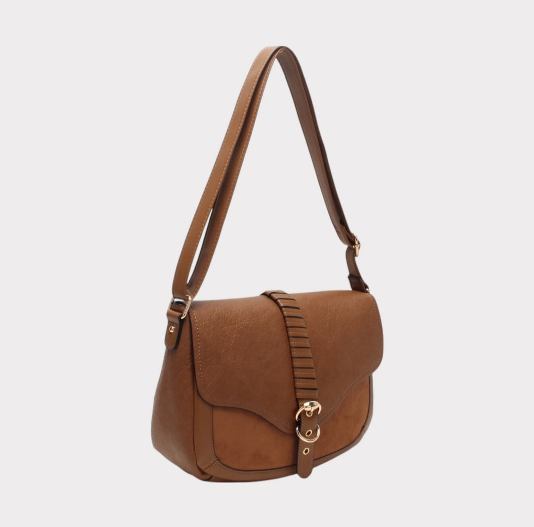 Τσάντα ώμου κάμελ