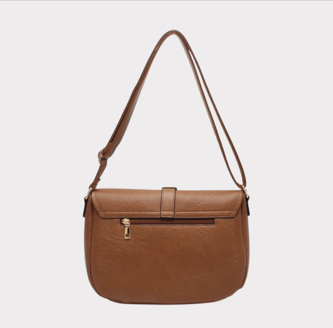 Τσάντα ώμου κάμελ