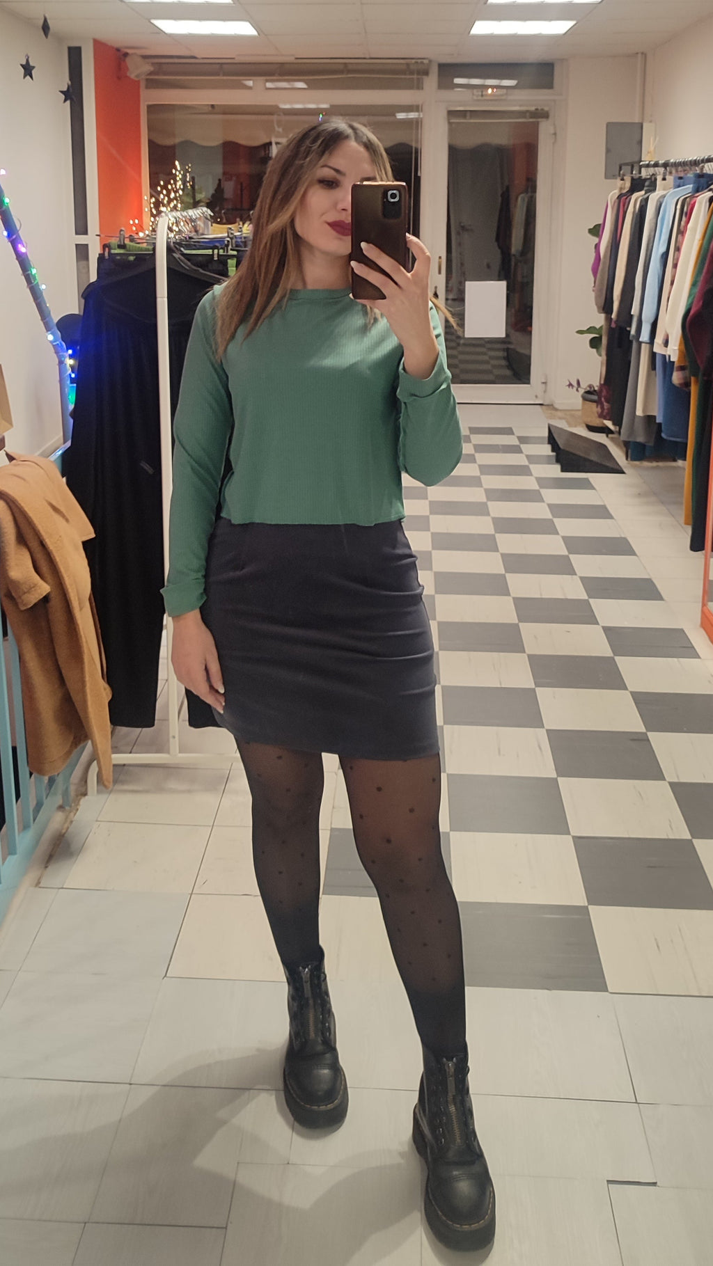 Μπλούζα μακρυμάνικη ριπ μέντα