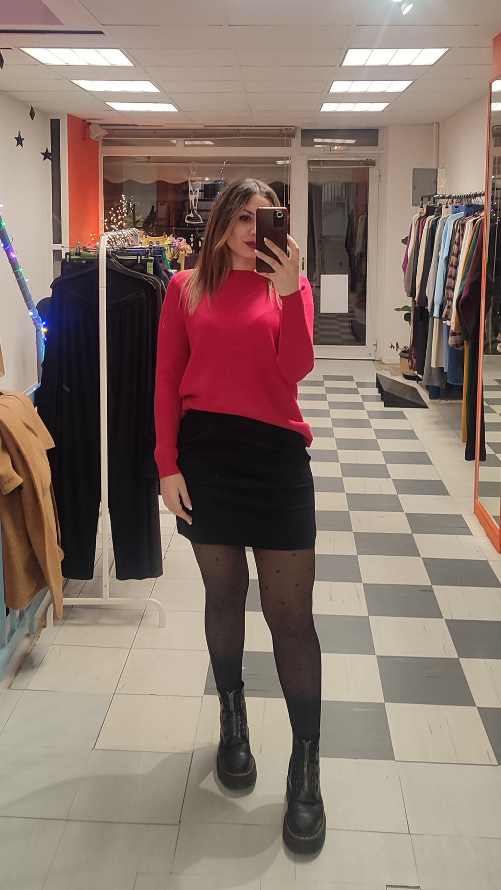 Φούστα κοτλέ μαύρη