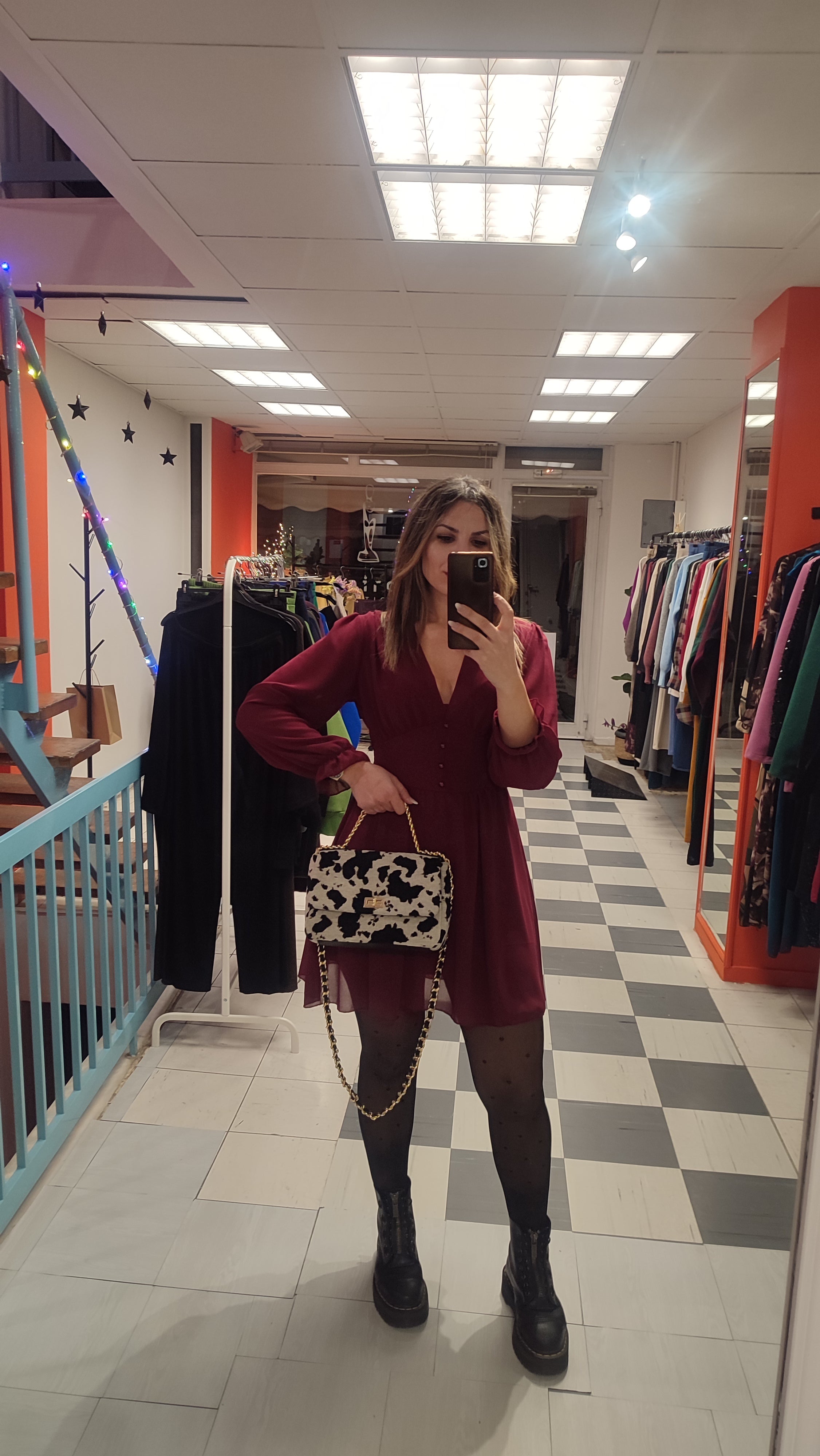 Φόρεμα κοντό μπορντό