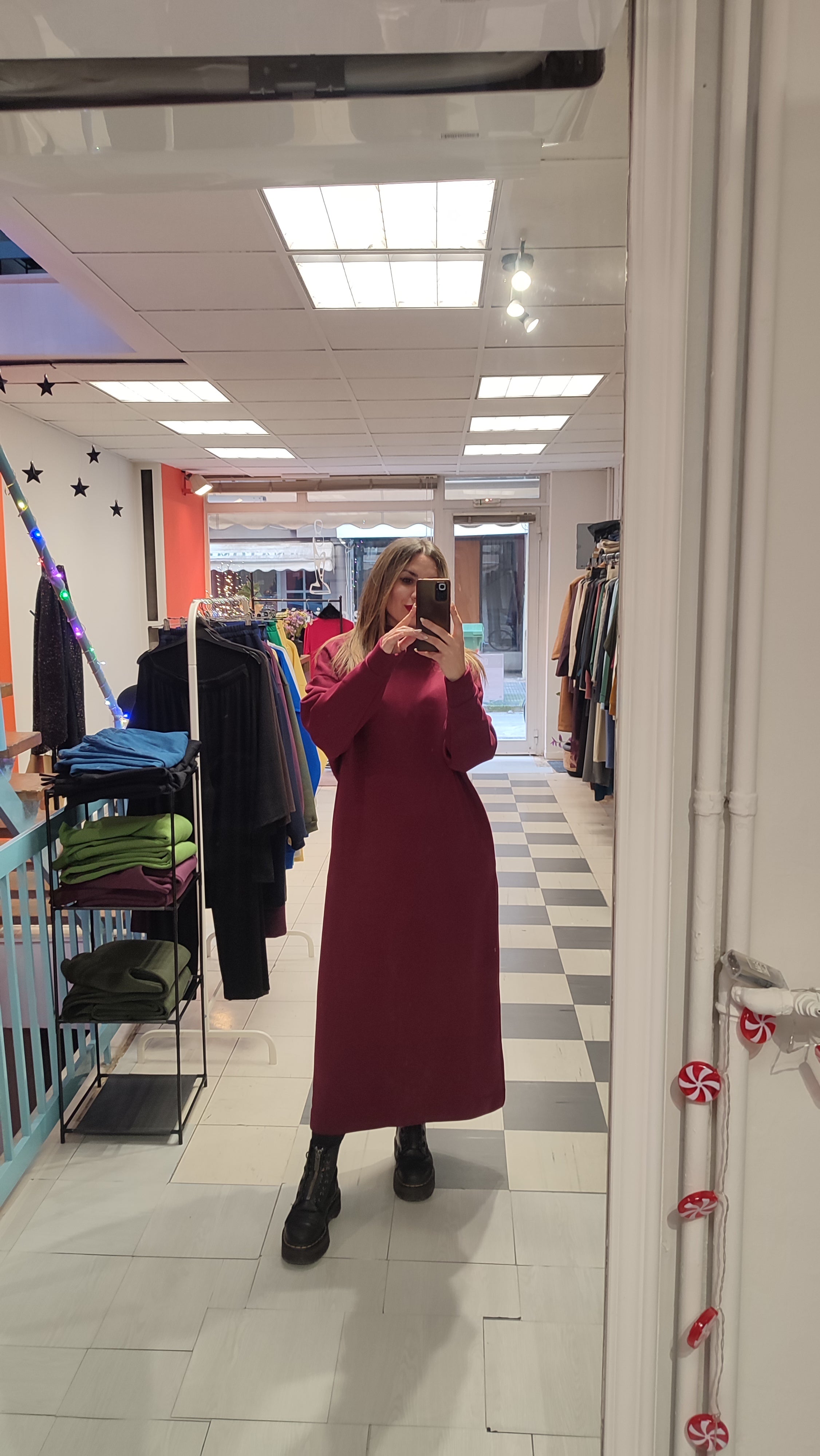 Φόρεμα φούτερ μπορντό