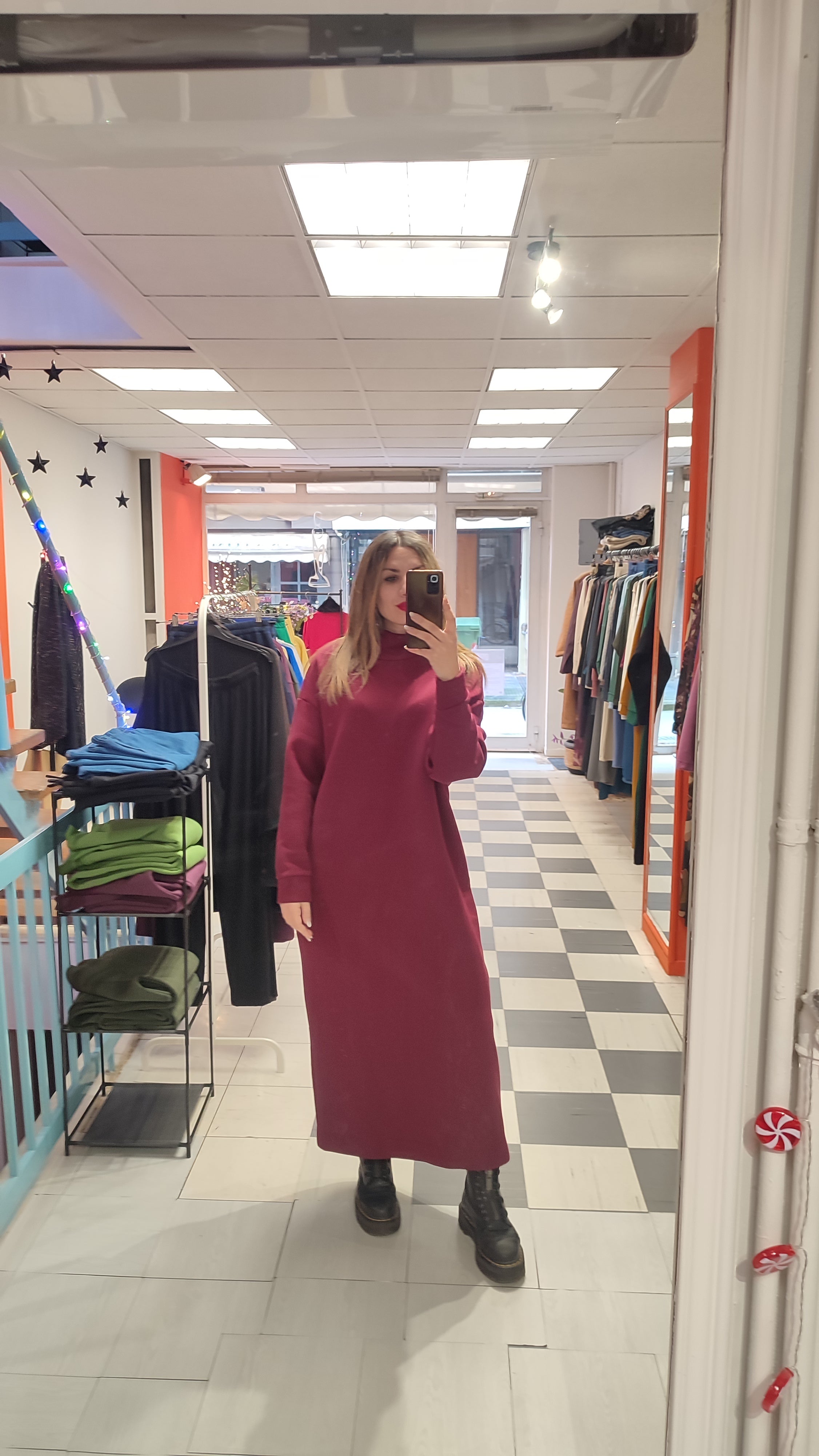 Φόρεμα φούτερ μπορντό