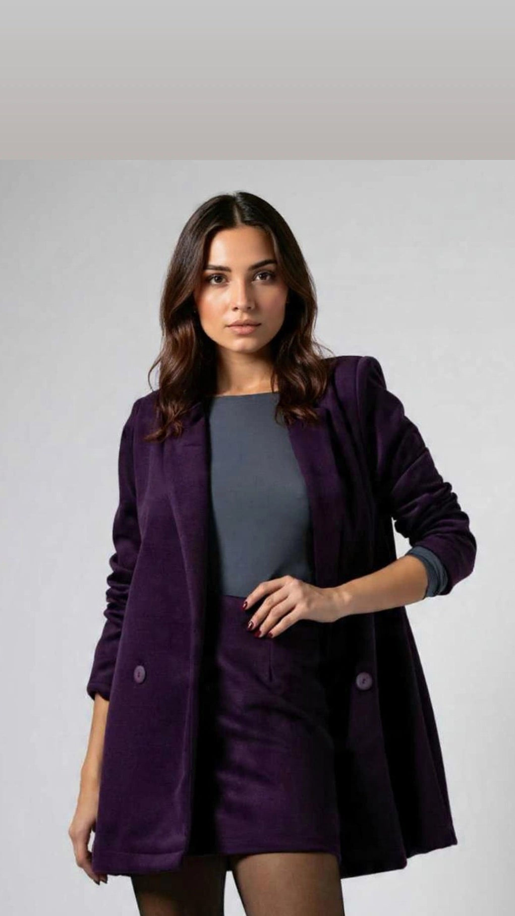 Φούστα μίνι τσόχα μωβ