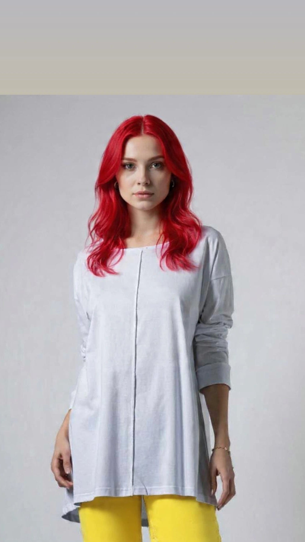 Μπλούζα μακρυμάνικη βαμβακερή λευκή