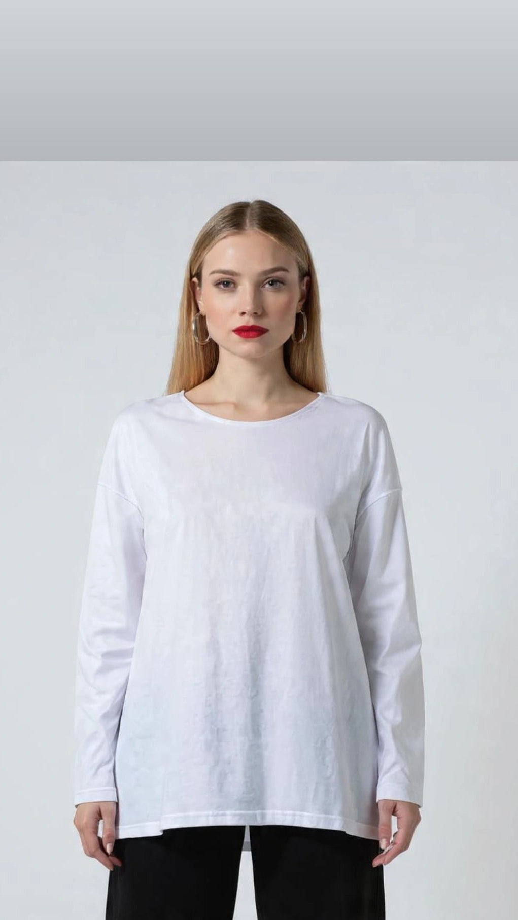 Μπλούζα βαμβακερή oversized λευκή