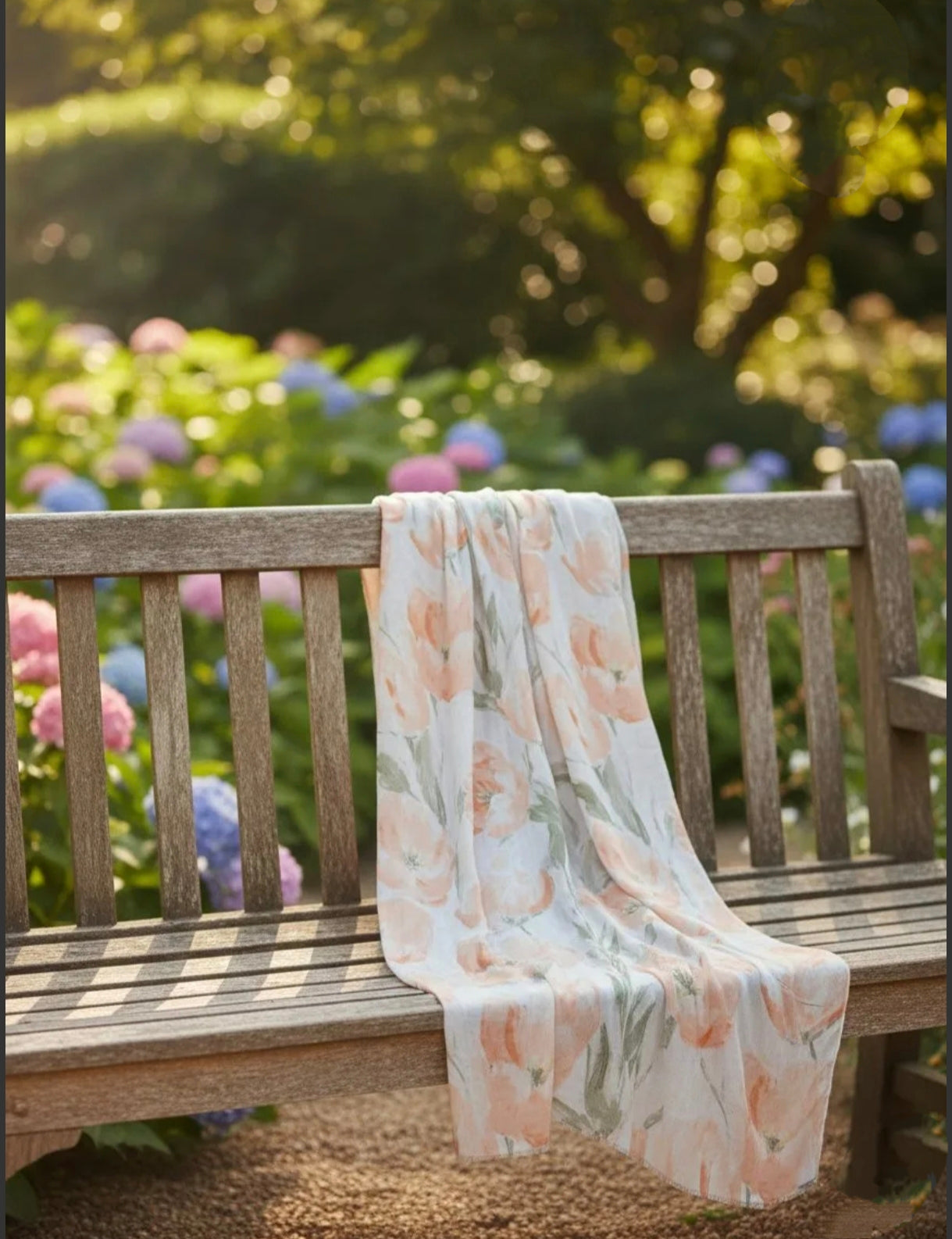 Φουλάρι φλοράλ πορτοκαλί