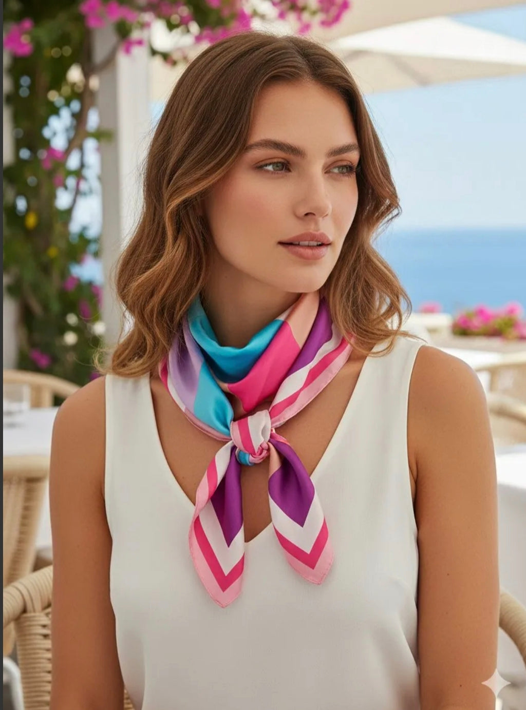 Μαντήλι μεταξωτό ροζ