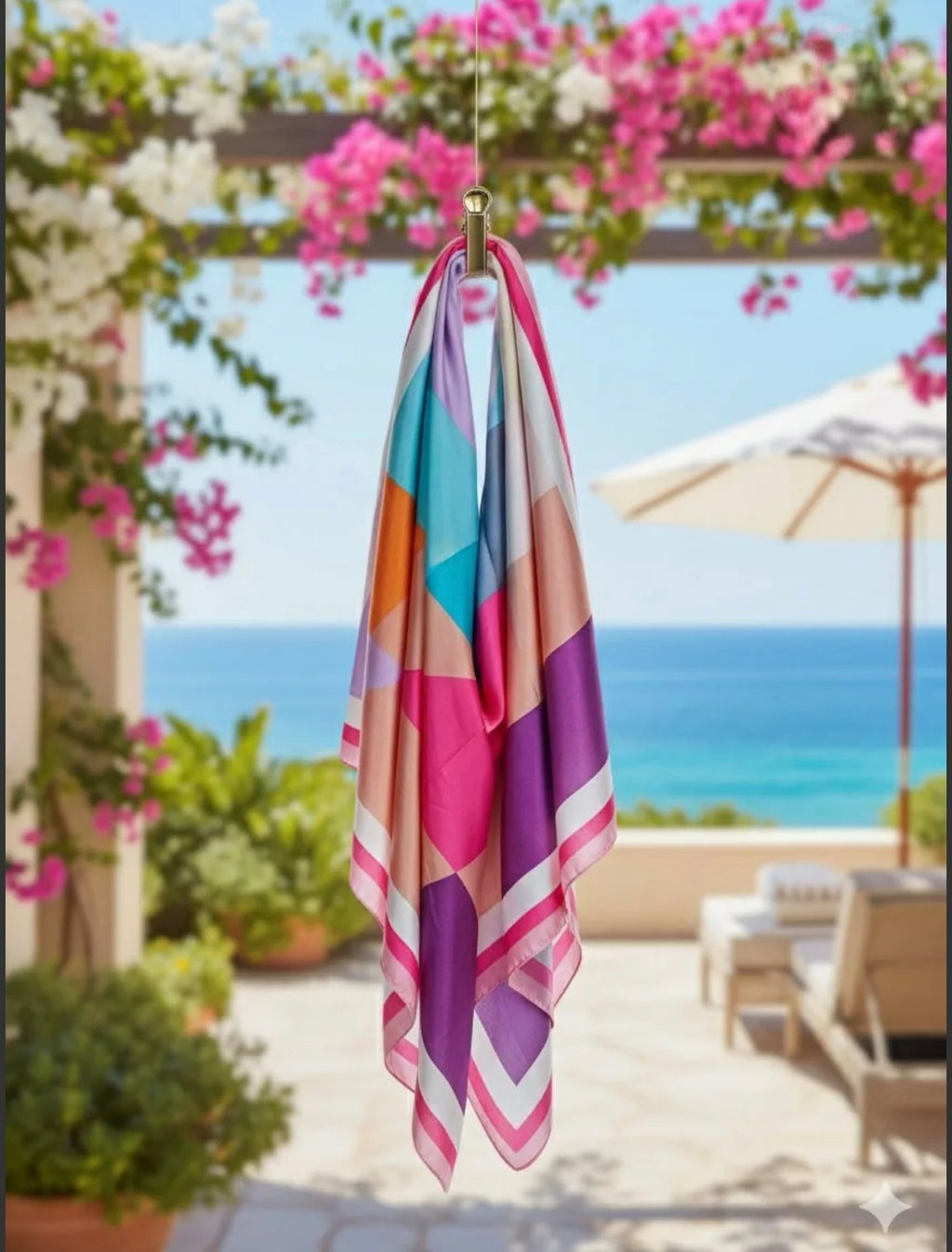 Μαντήλι μεταξωτό ροζ