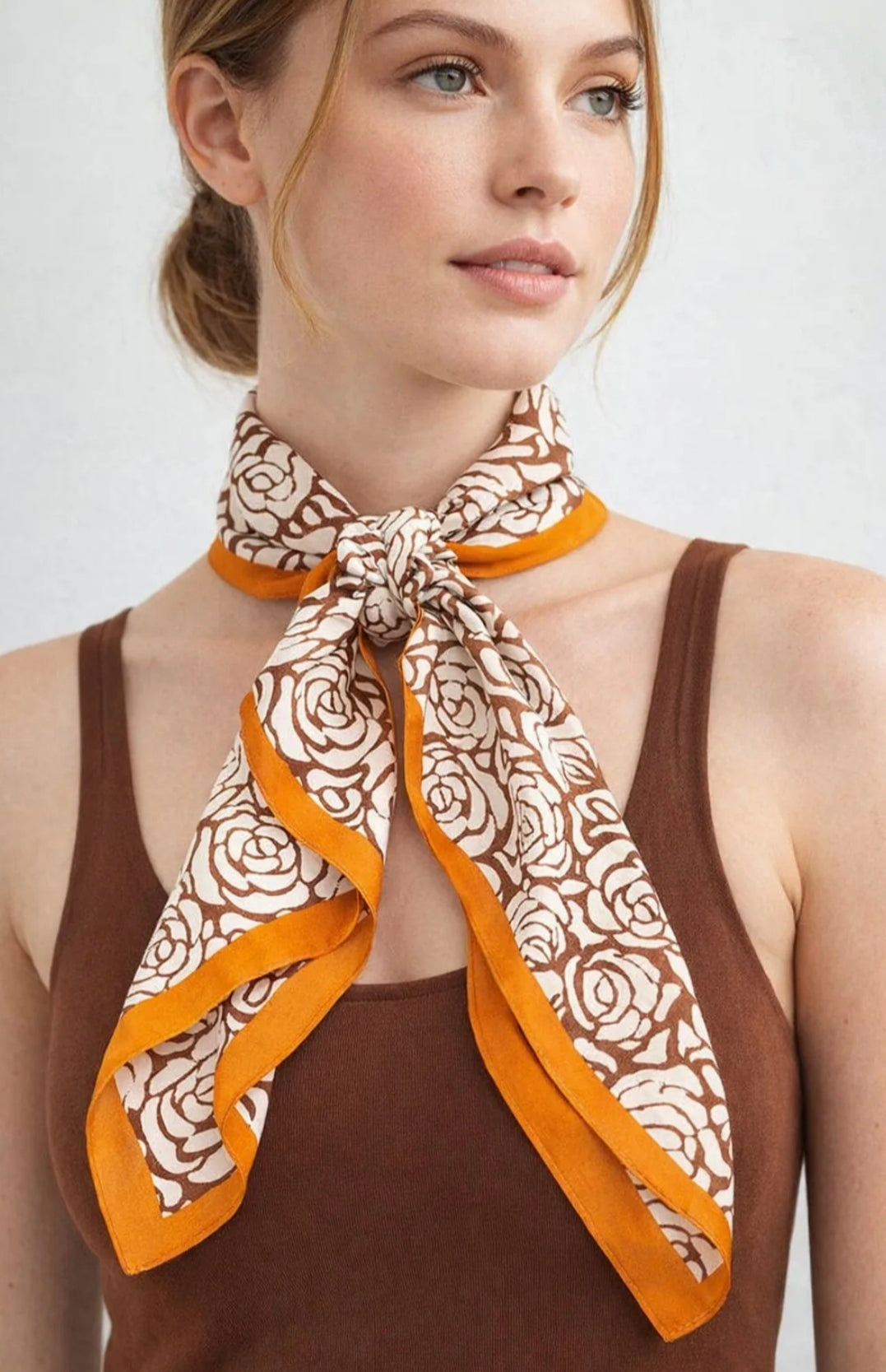 Μαντήλι μεταξωτό camel