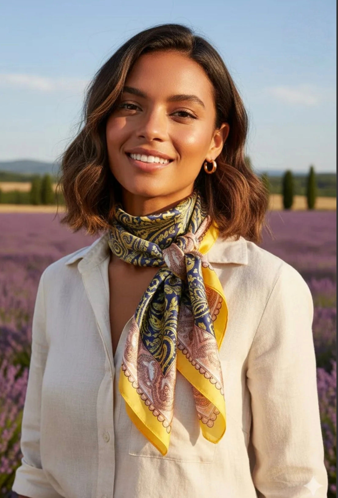 Μαντήλι μεταξωτό κίτρινο