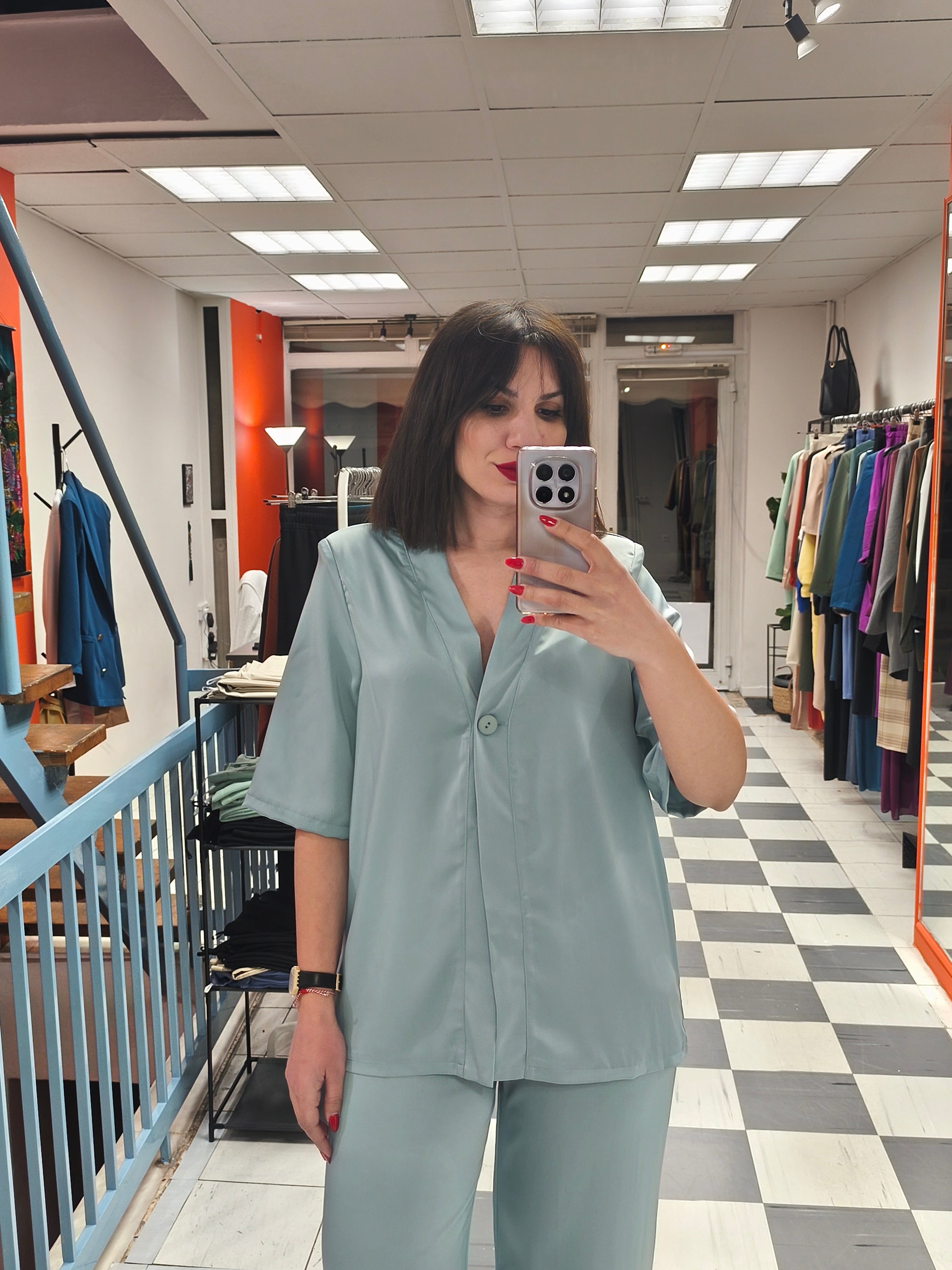Σετ satin summer green