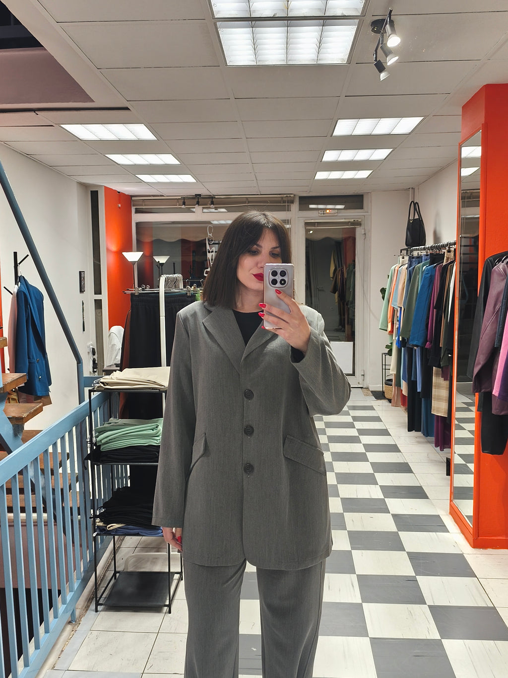 Σακάκι oversized γκρί μελανζέ
