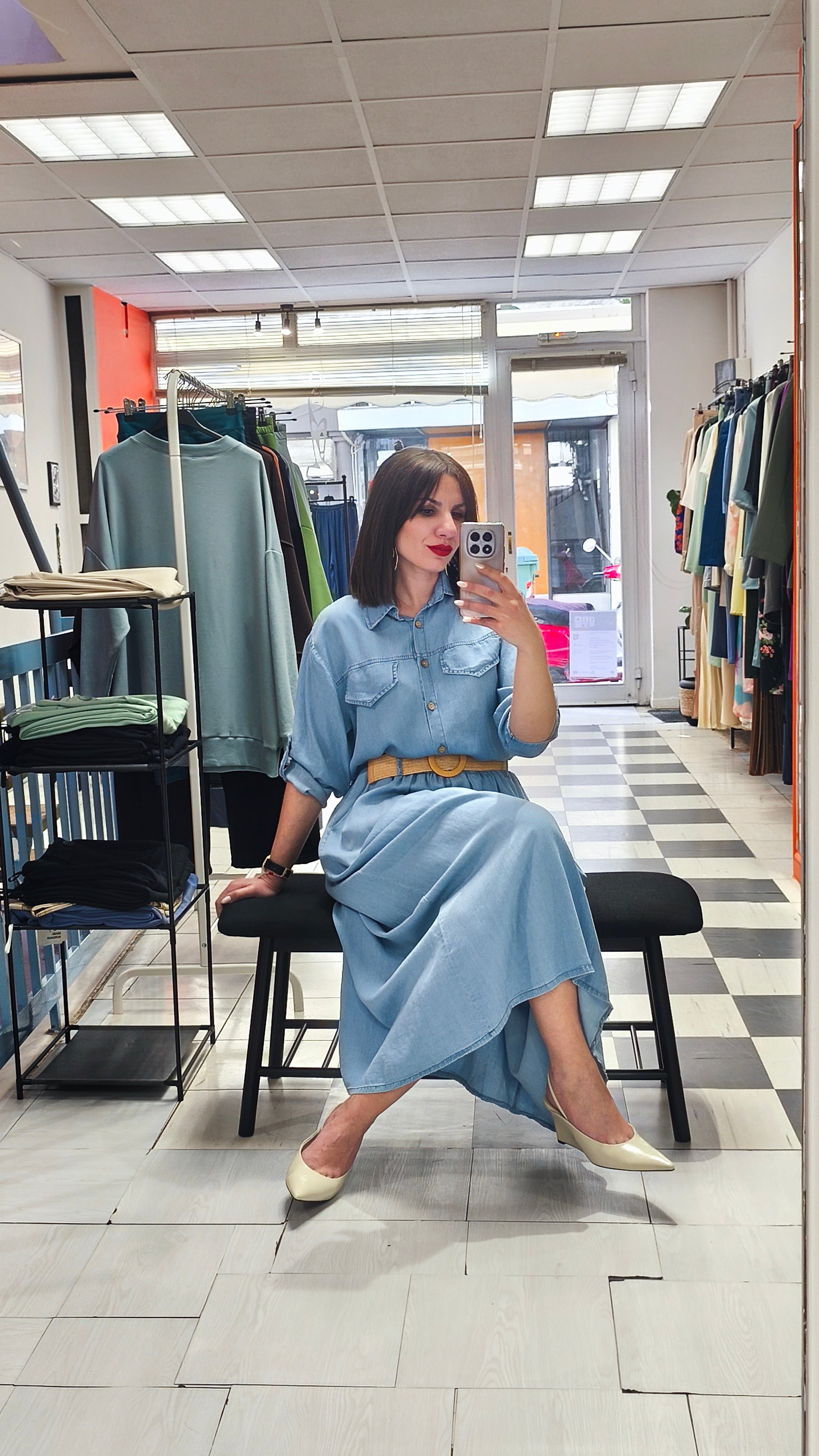 Φούστα denim light blue