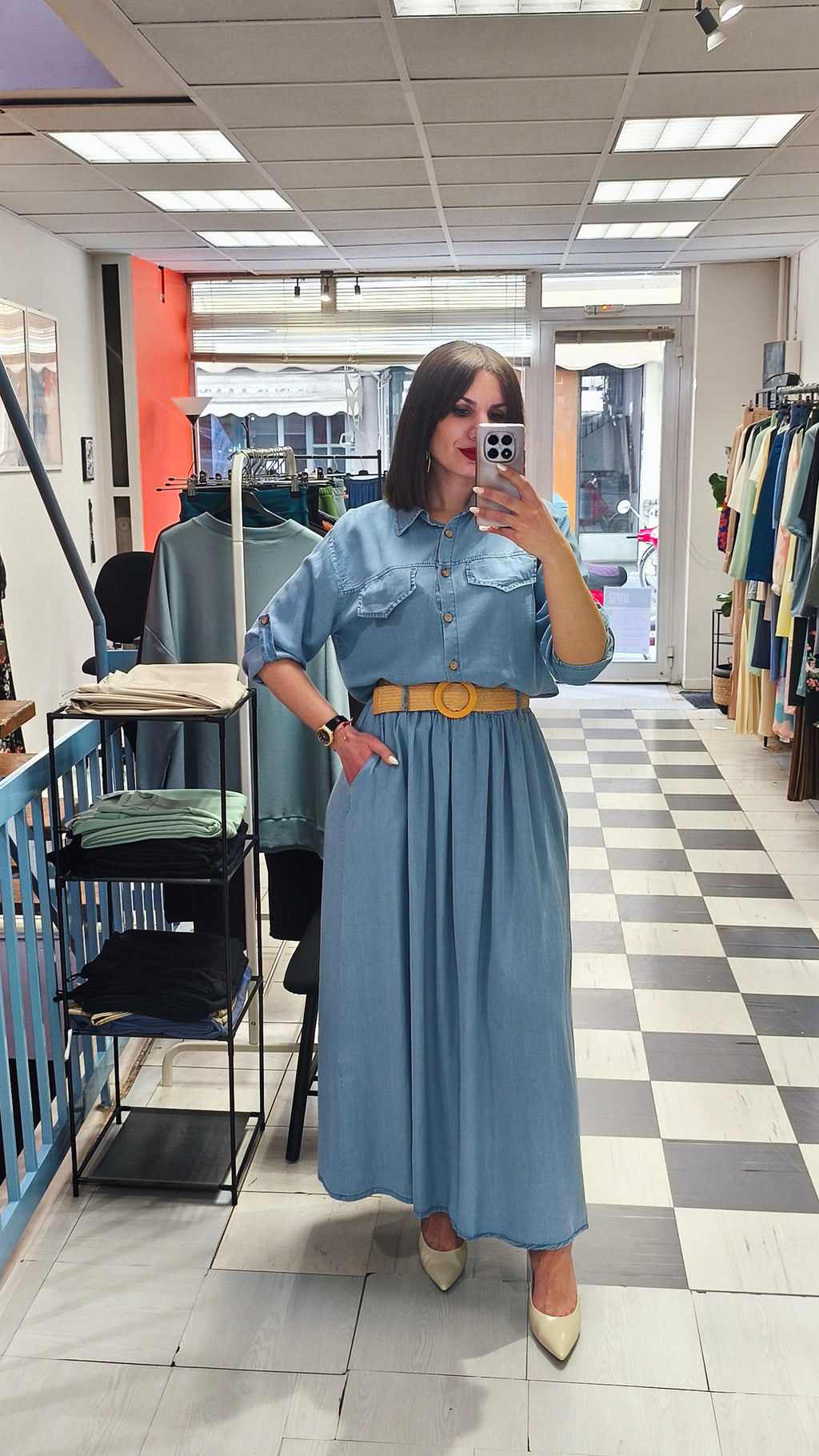 Φούστα denim light blue