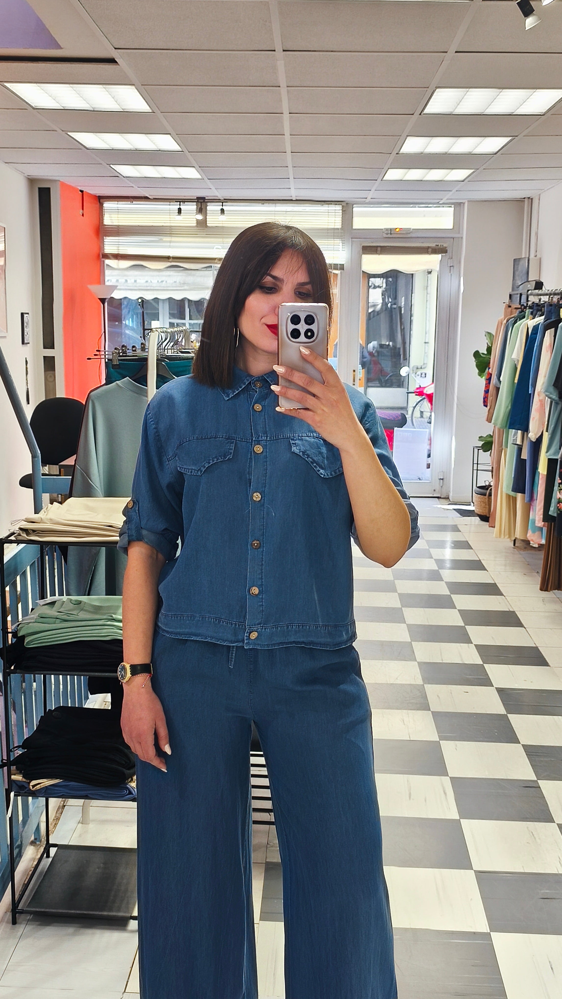 Πουκάμισο denim dark blue