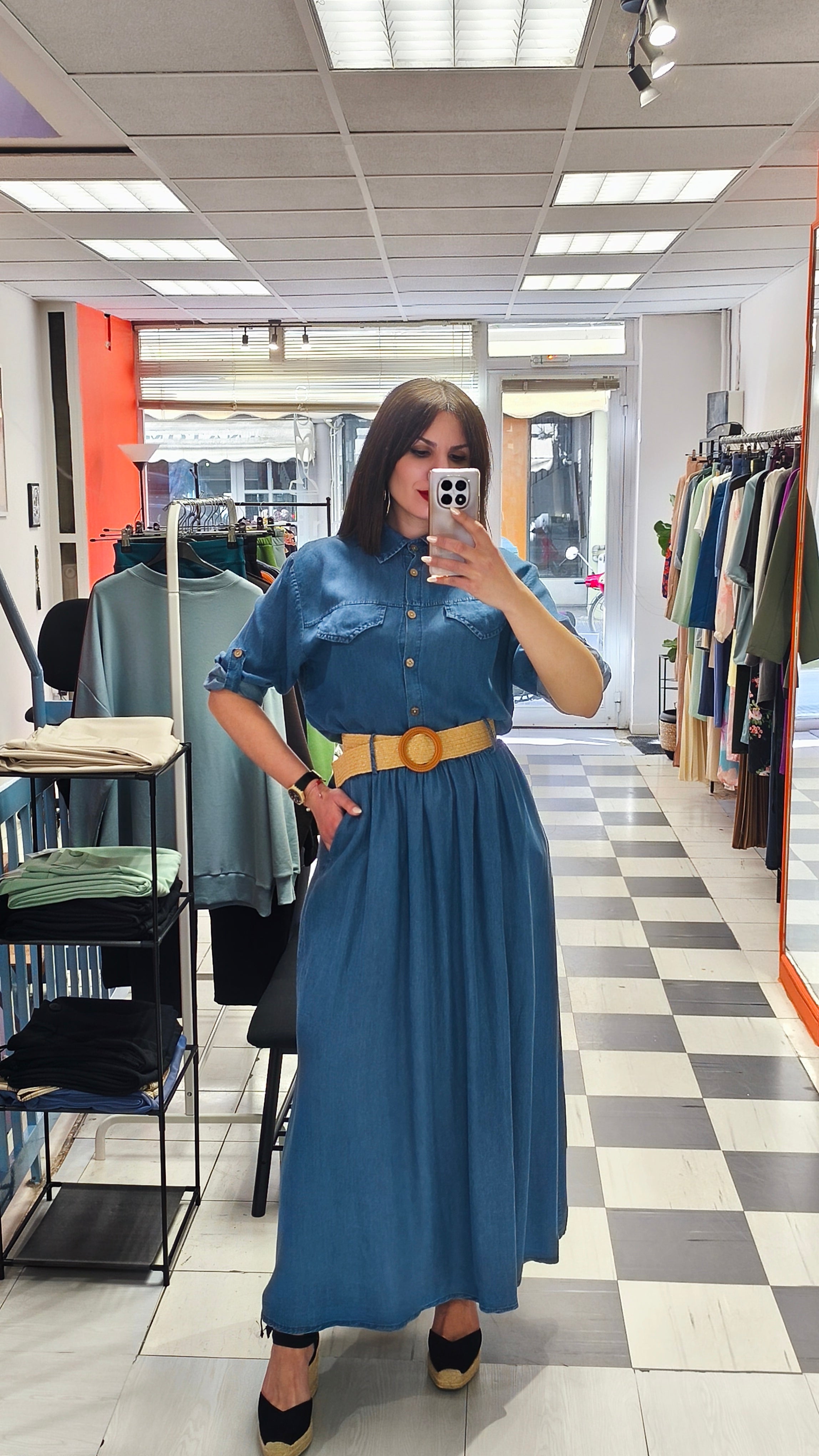 Φούστα denim dark blue