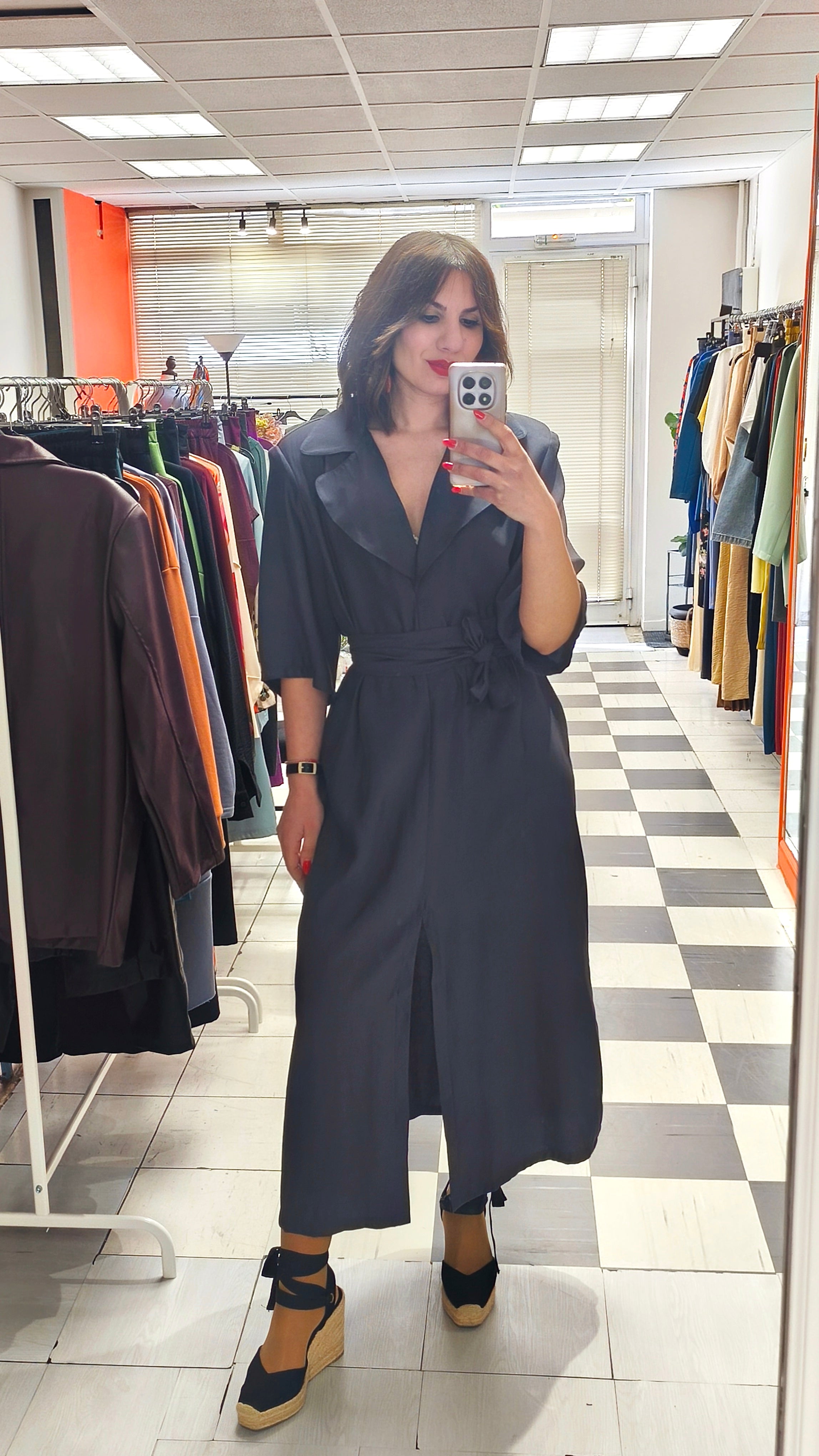 Φόρεμα oversized grey anthracite