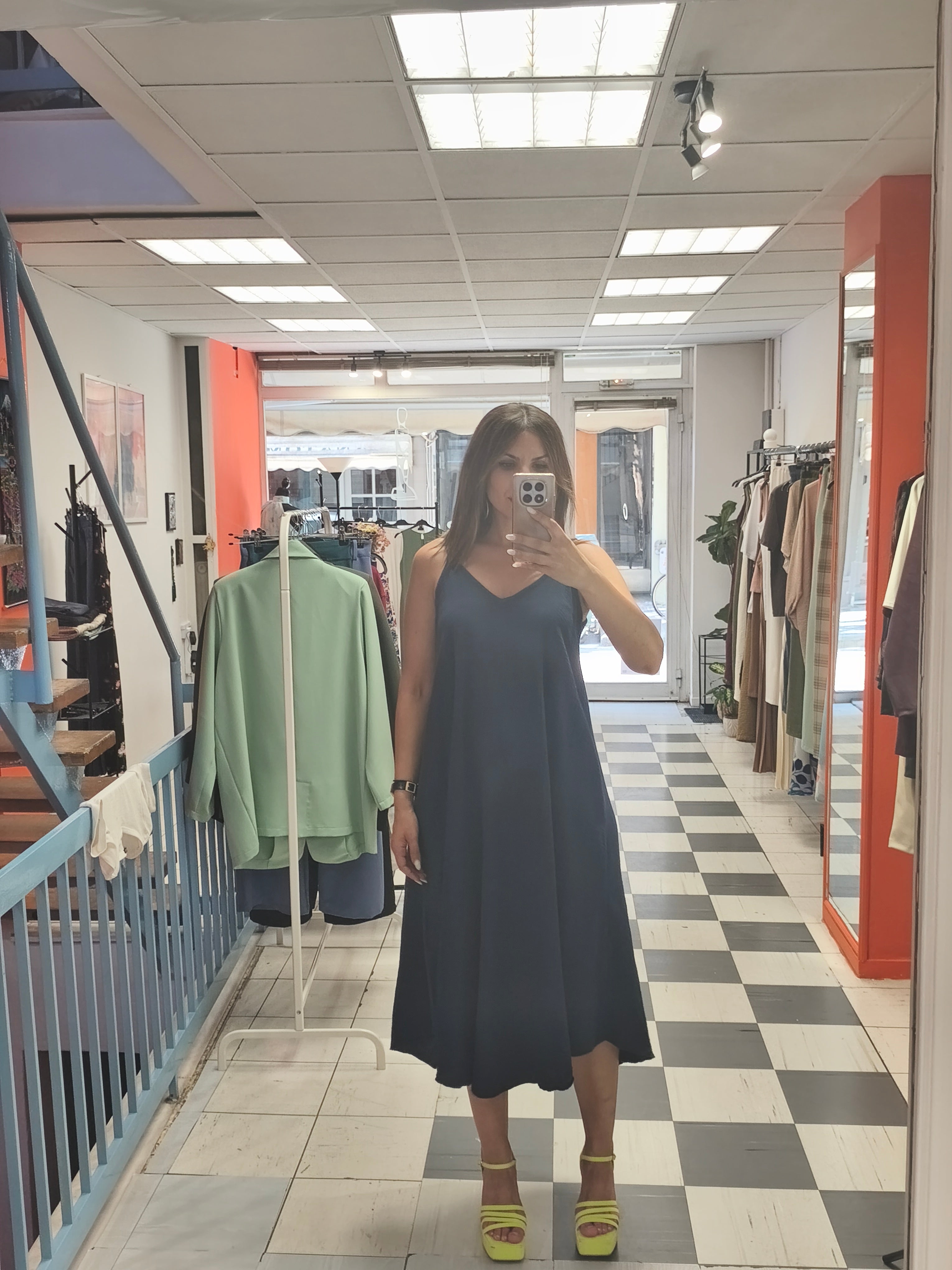 Φόρεμα με τιράντα navy blue