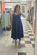 Φόρεμα με τιράντα navy blue