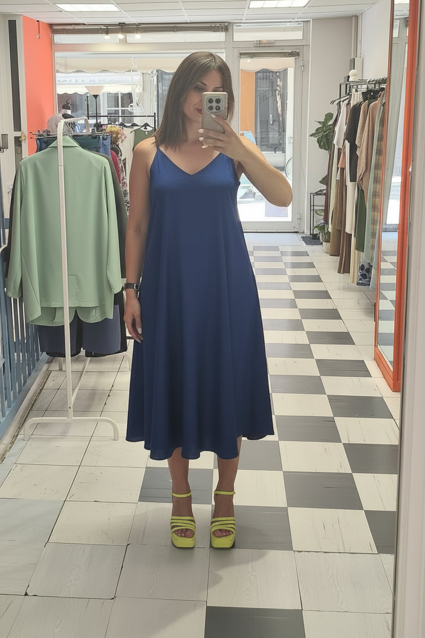 Φόρεμα με τιράντα navy blue